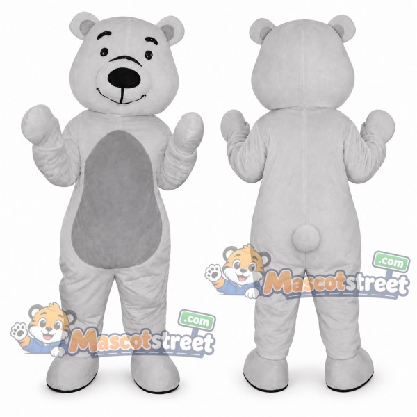 Gray Bear Mascot Costume