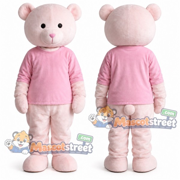 Pink Bear Mascot Costume with Pink Sweater