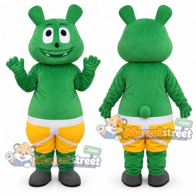 Green Goblin Mascot Costume with Yellow Shorts