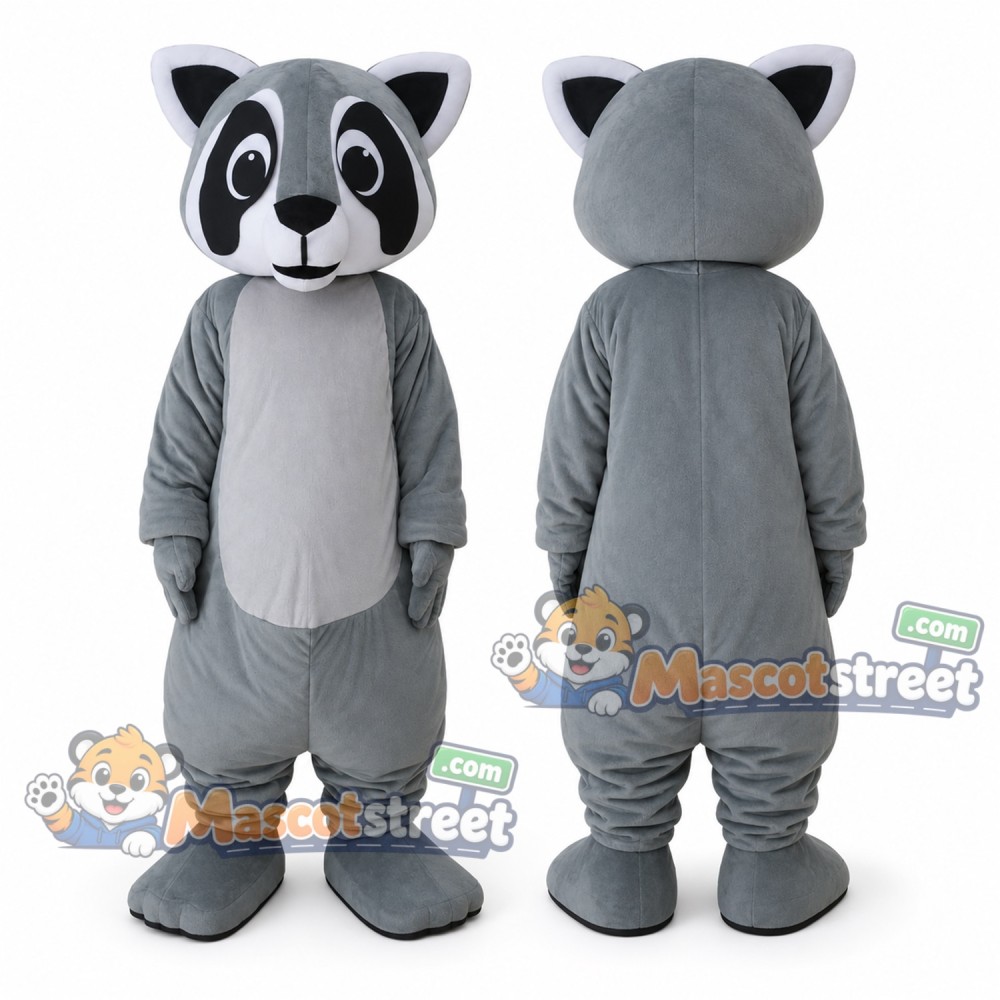 Gray Raccoon Mascot Costume Gray Raccoon Mascot Costume