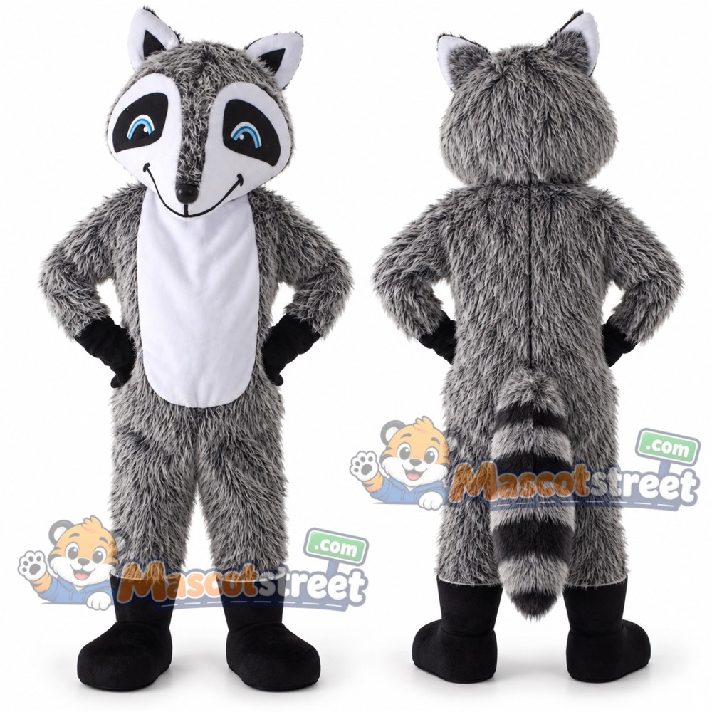 Gray Raccoon Mascot Costume Gray Raccoon Mascot Costume