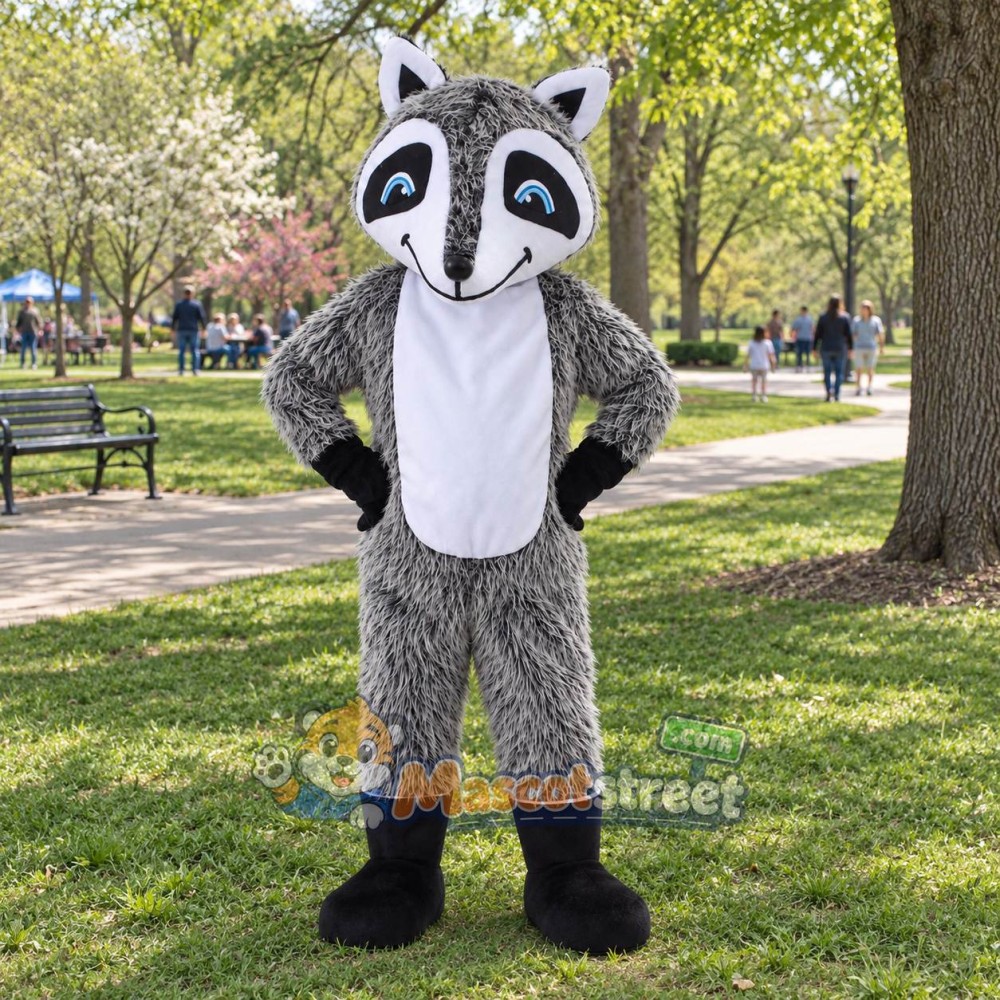 Gray Raccoon Mascot Costume