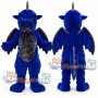 Blue and Gray Dragon Mascot Costume