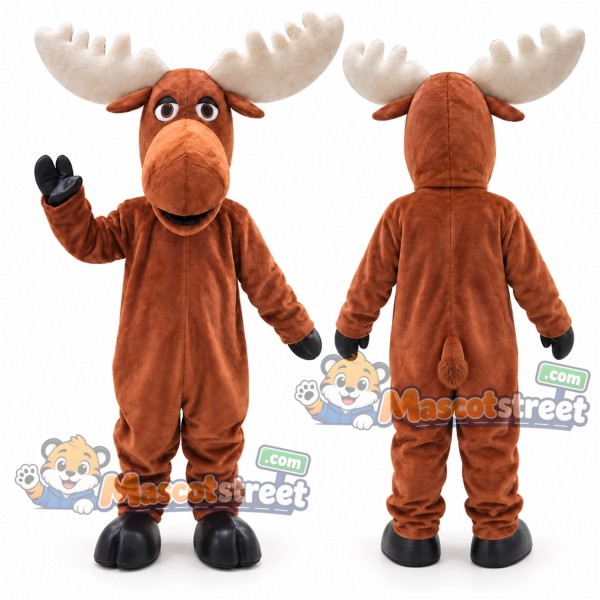 Brown Moose Mascot Costume