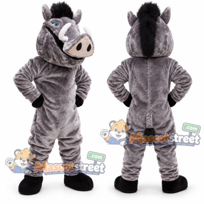 Gray Boar Mascot Costume Gray Boar Mascot Costume