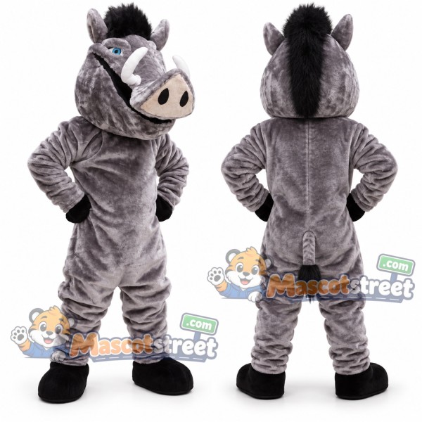 Gray Boar Mascot Costume
