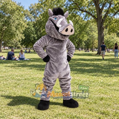 Gray Boar Mascot Costume Gray Boar Mascot Costume