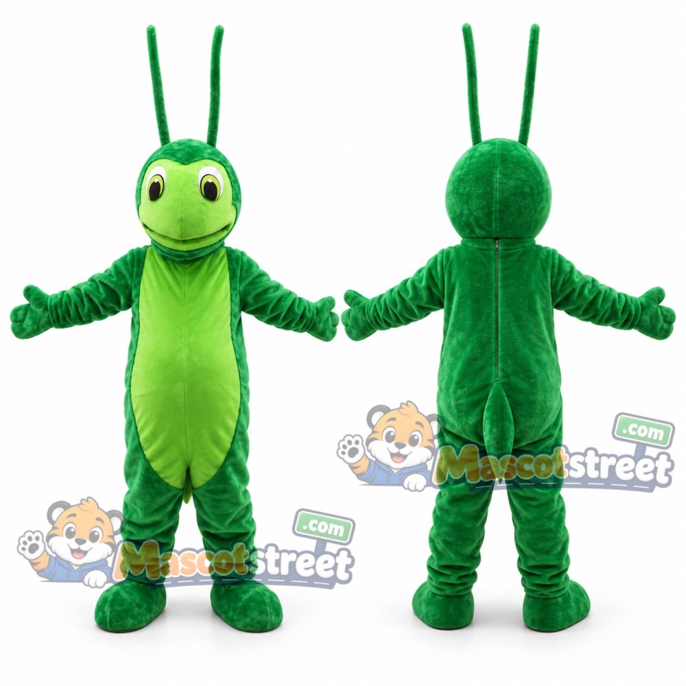 Green Grasshopper Mascot Costume Green Grasshopper Mascot Costume