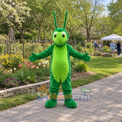 Green Grasshopper Mascot Costume Green Grasshopper Mascot Costume