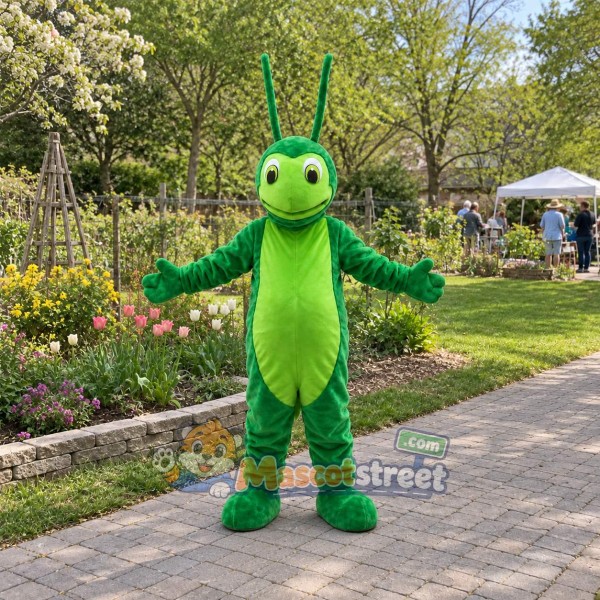 Green Grasshopper Mascot Costume Green Grasshopper Mascot Costume