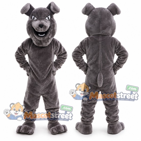 Gray Bulldog Mascot Costume