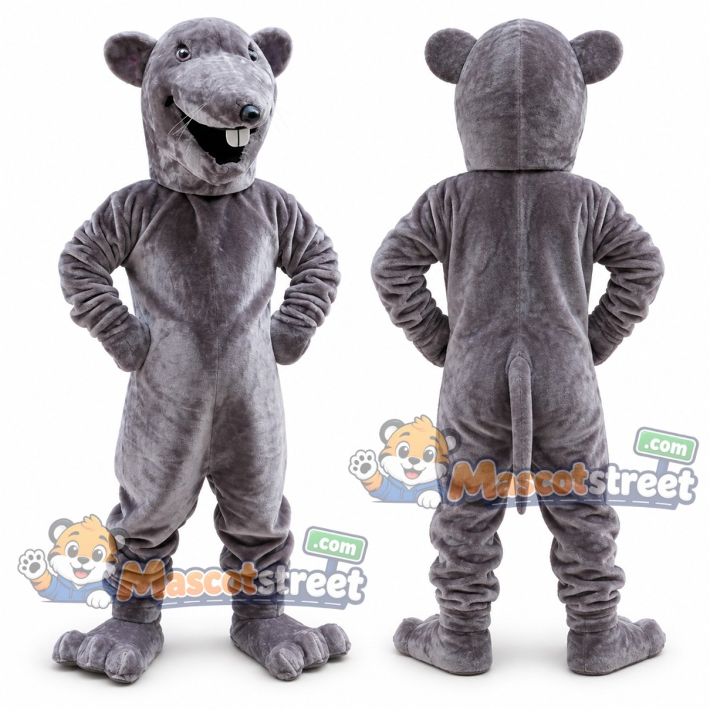 Gray Mouse Mascot Costume Gray Mouse Mascot Costume
