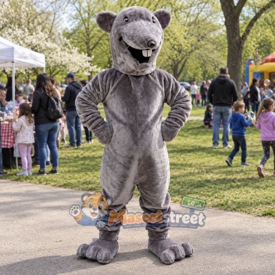 Gray Mouse Mascot Costume