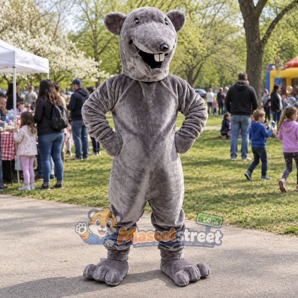 Gray Mouse Mascot Costume