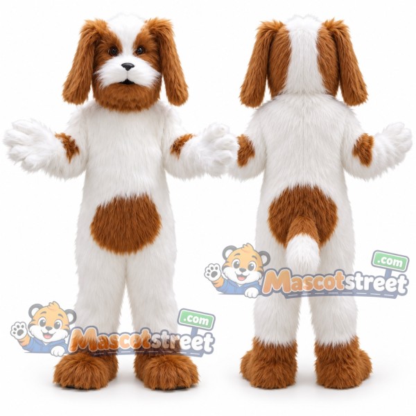 Brown and White Dog Mascot Costume