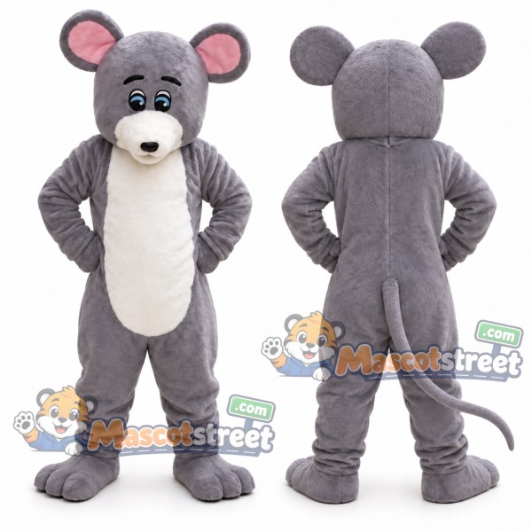 Gray Mouse Mascot Costume