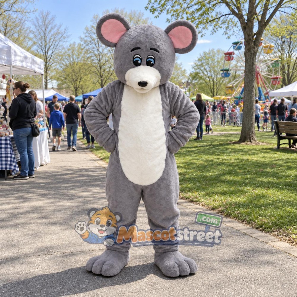Gray Mouse Mascot Costume