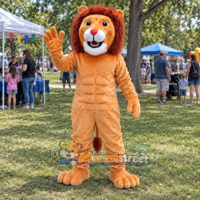 Tan Lion Mascot Costume Tan Lion Mascot Costume