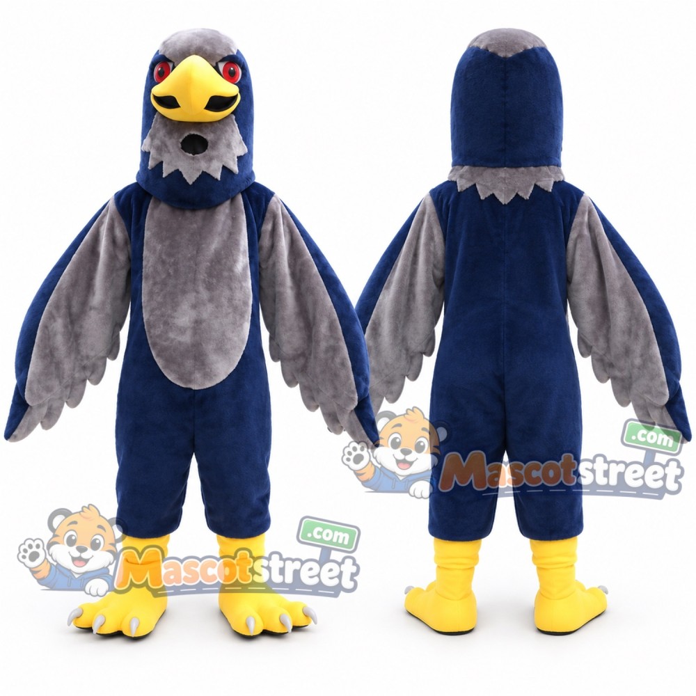 Gray and Navy Falcon Mascot Costume Gray and Navy Falcon Mascot Costume