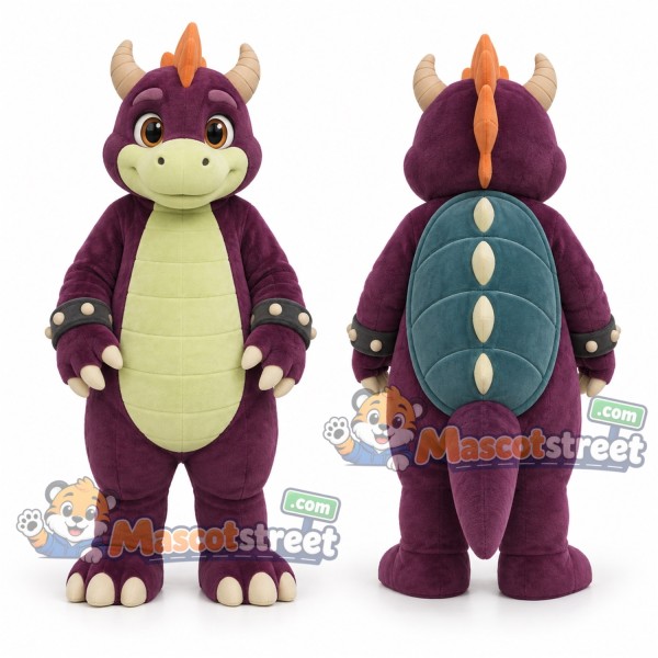 Purple Dragon Mascot Costume