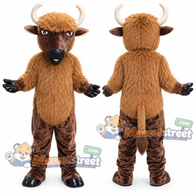 Brown Bull Mascot Costume Brown Bull Mascot Costume