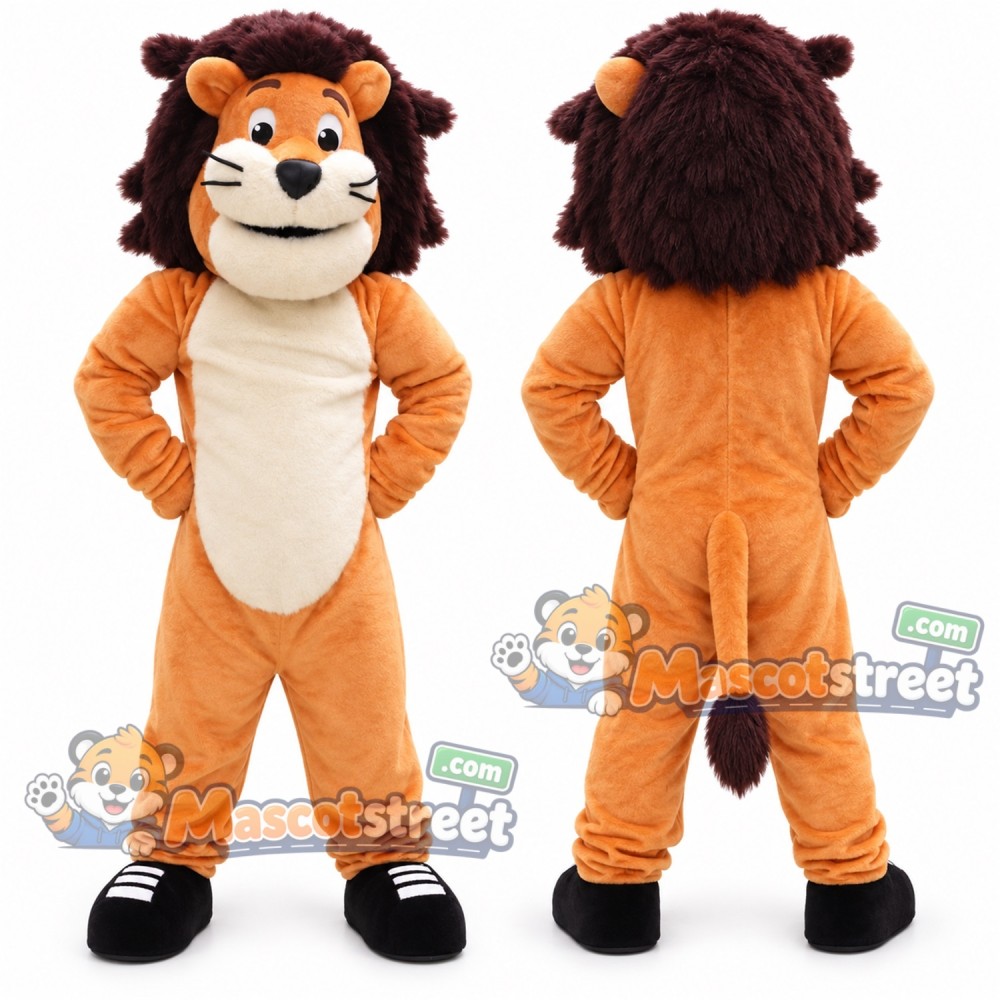 Orange Lion Mascot Costume