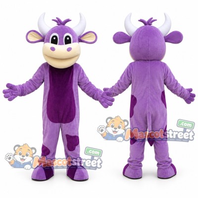 Purple Cow Mascot Costume Purple Cow Mascot Costume