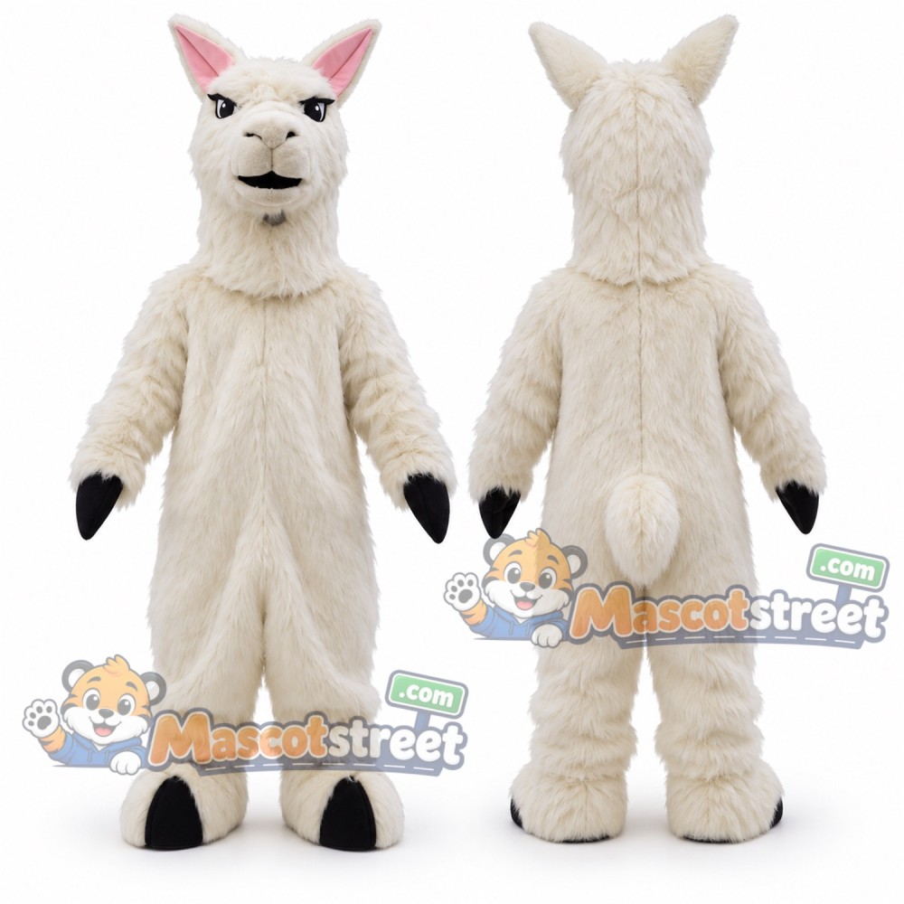 Cream Llama Mascot Costume Cream Llama Mascot Costume