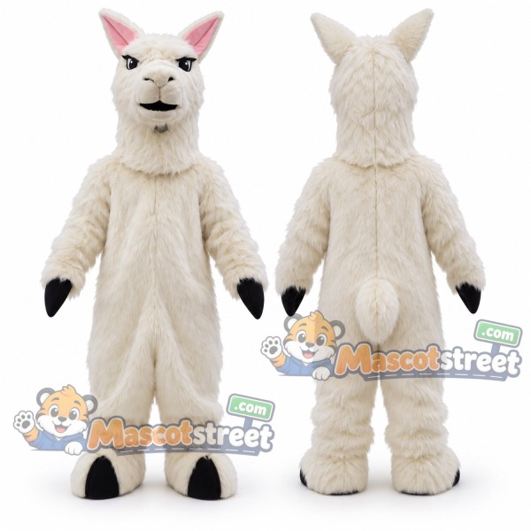 Cream Llama Mascot Costume