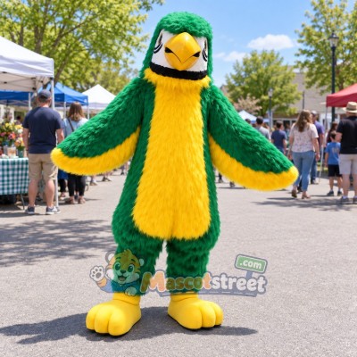 Green and Yellow Parrot Mascot Costume Green and Yellow Parrot Mascot Costume
