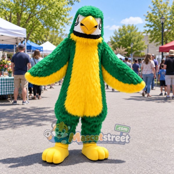 Green and Yellow Parrot Mascot Costume Green and Yellow Parrot Mascot Costume
