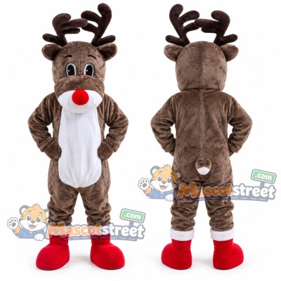 Gray Reindeer Mascot Costume Gray Reindeer Mascot Costume
