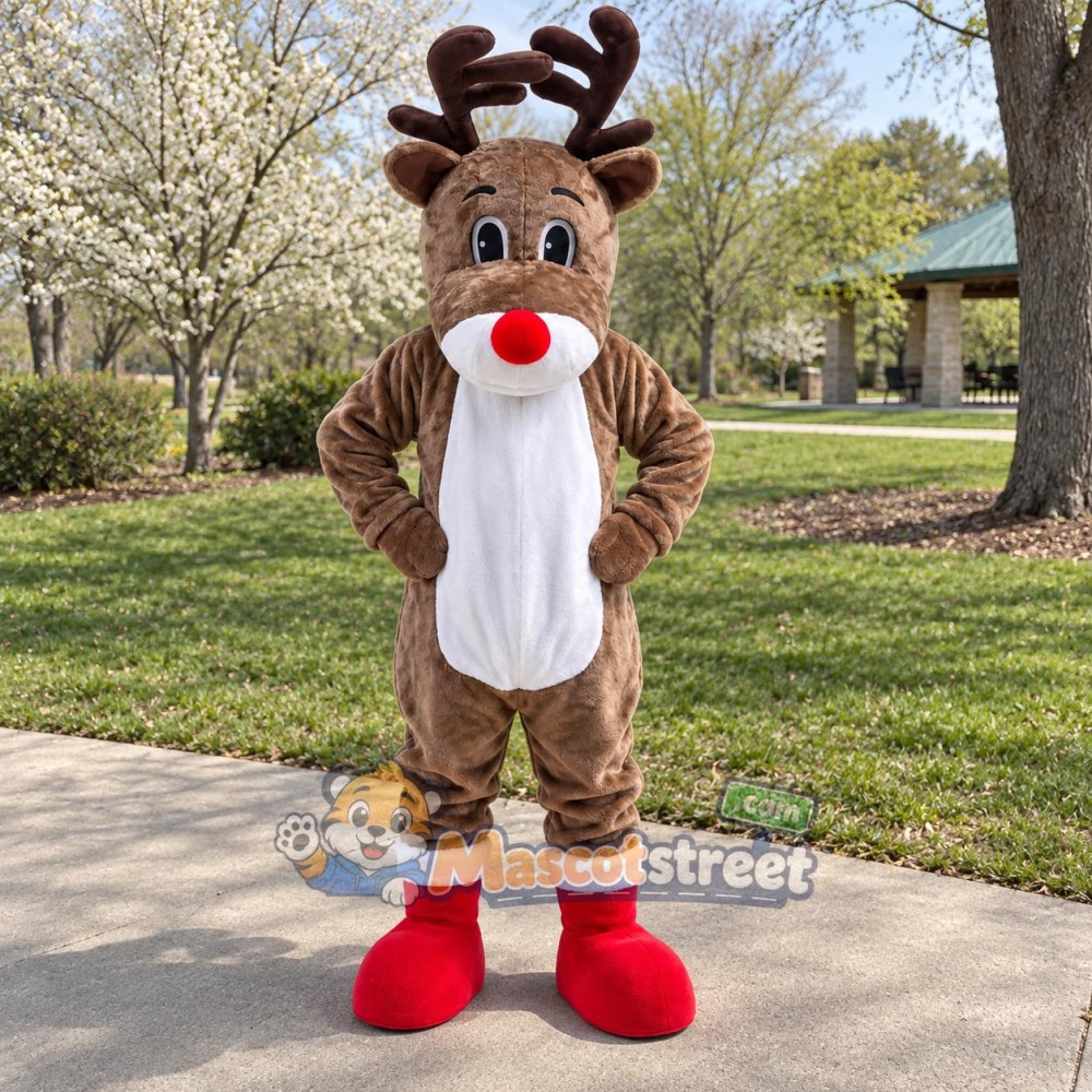 Gray Reindeer Mascot Costume Gray Reindeer Mascot Costume