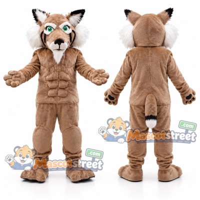 Tan Bobcat Mascot Costume Tan Bobcat Mascot Costume