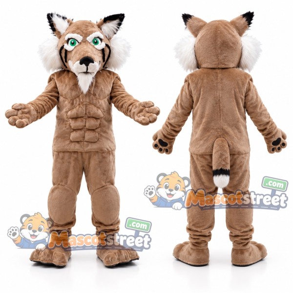 Tan Bobcat Mascot Costume