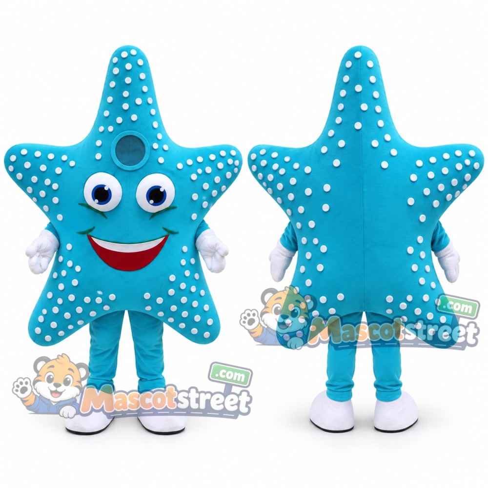 Blue Starfish Mascot Costume Blue Starfish Mascot Costume
