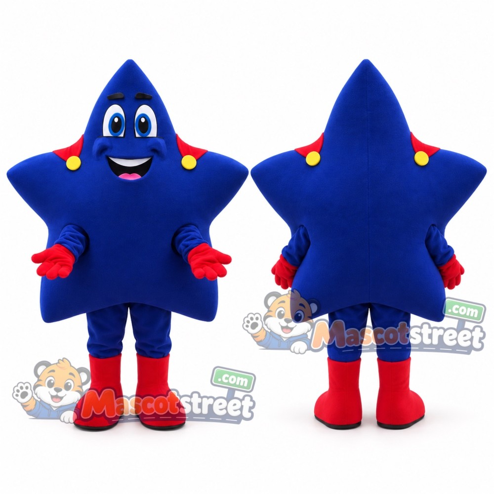 Blue Star Mascot Costume Blue Star Mascot Costume