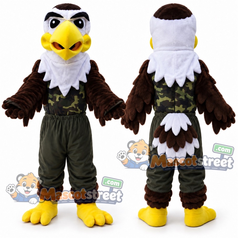 Bald Eagle Mascot Costume with Green Vest and Pants Bald Eagle Mascot Costume with Green Vest and Pants
