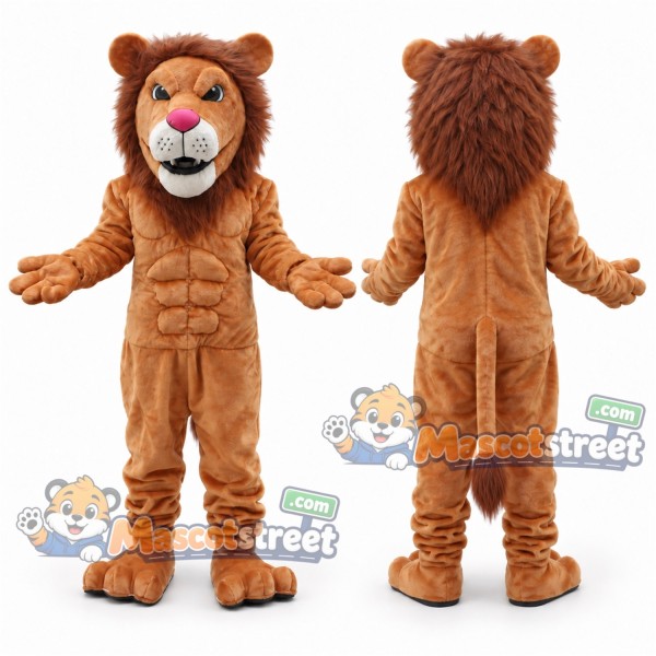 Brown Lion Mascot Costume