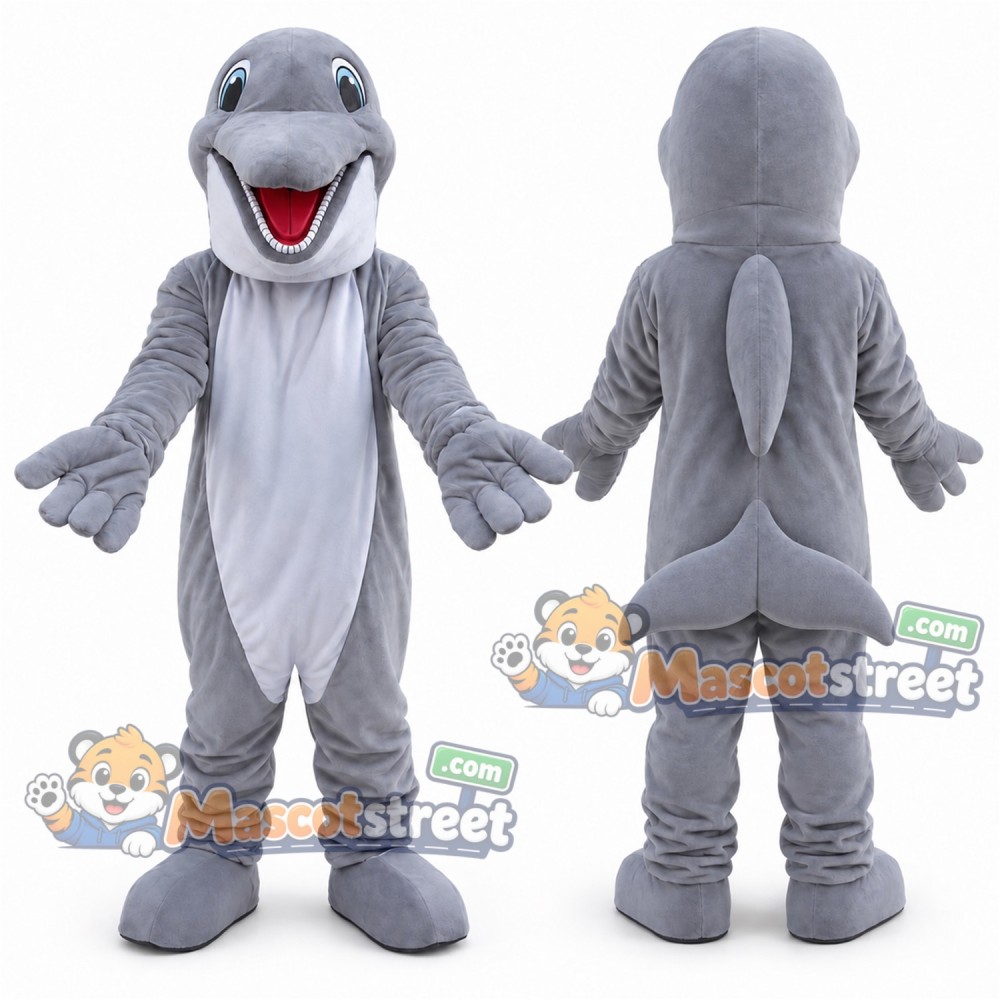 Gray Dolphin Mascot Costume Gray Dolphin Mascot Costume