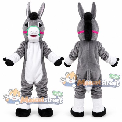 Gray Donkey Mascot Costume Gray Donkey Mascot Costume