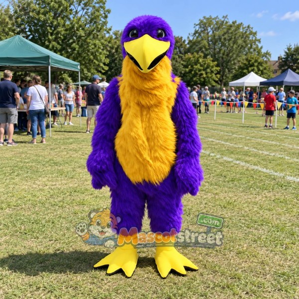Purple Eagle Mascot Costume