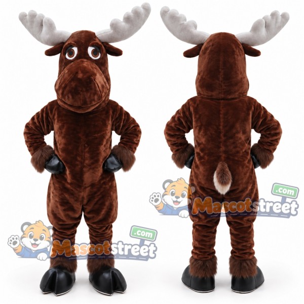 Brown Moose Mascot Costume