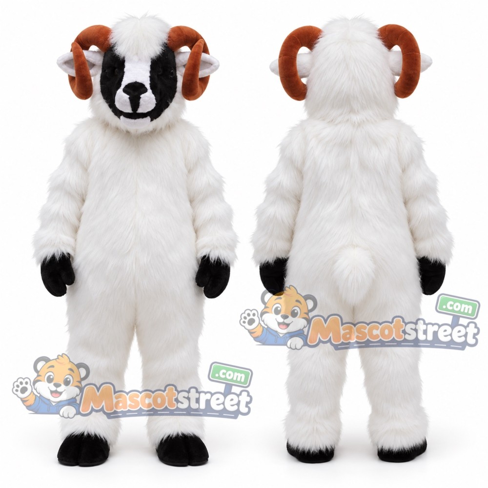White Ram Mascot Costume White Ram Mascot Costume