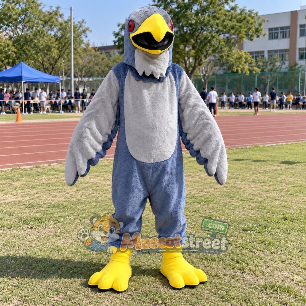 Gray Falcon Mascot Costume Gray Falcon Mascot Costume