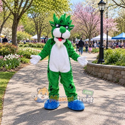 Green Panther Mascot Costume