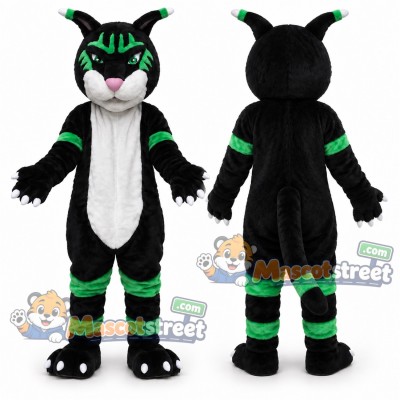 Black and Green Panther Mascot Costume