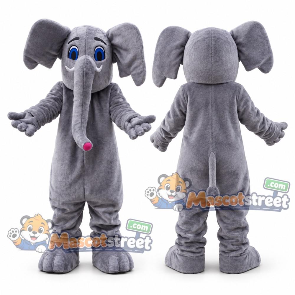 Gray Elephant Mascot Costume Gray Elephant Mascot Costume