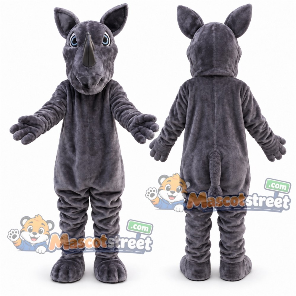 Gray Rhinoceros Mascot Costume Gray Rhinoceros Mascot Costume