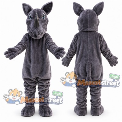 Gray Rhinoceros Mascot Costume Gray Rhinoceros Mascot Costume